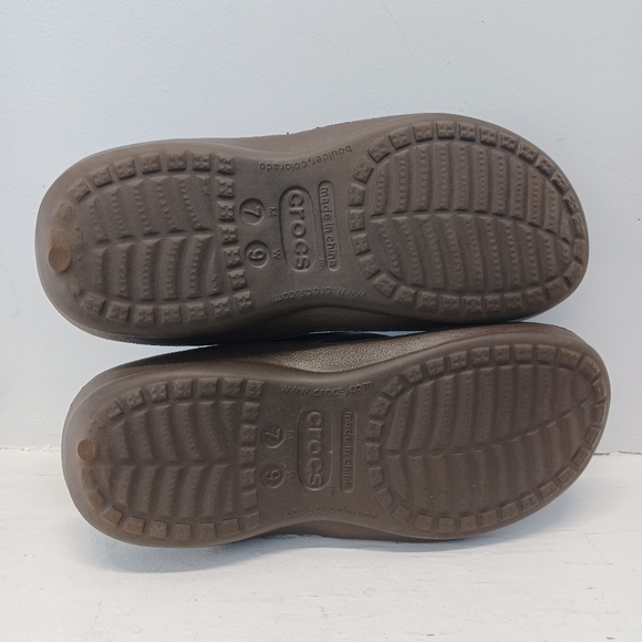 Crocs Athens Flip Flops Slip On Sandals Light Blue & Brown - Women’s 9 - Picture 3 of 6